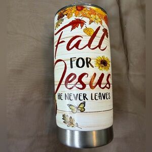 NWOT Fall Themed Tumbler with Inspirational Quote